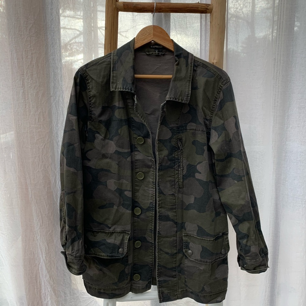 Express oversized camo jacket